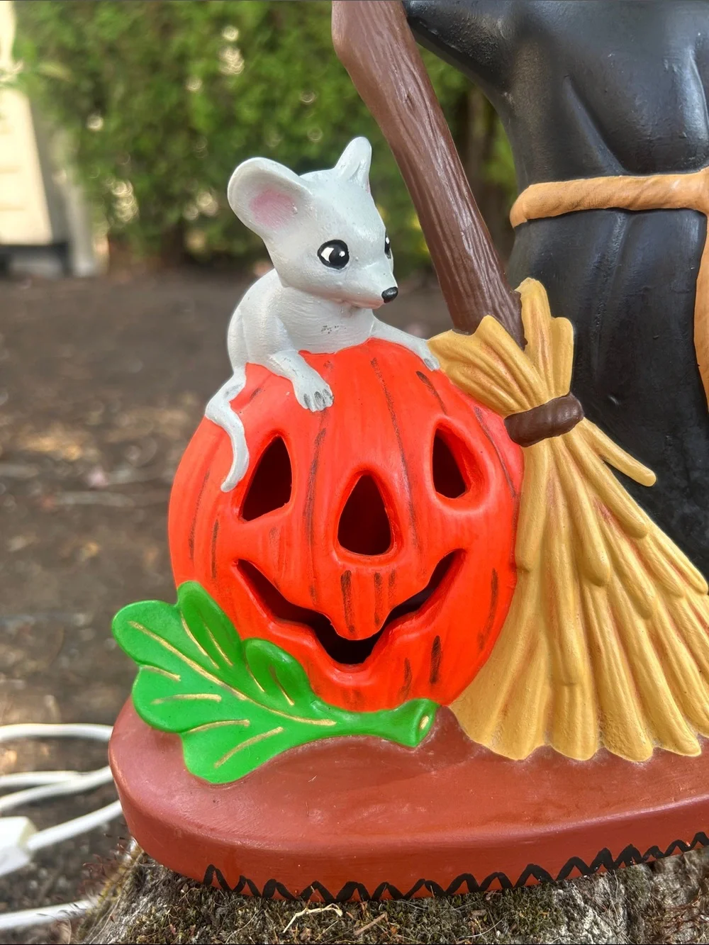 Halloween Pumpkin Ghost Mouse Lamp 12”
